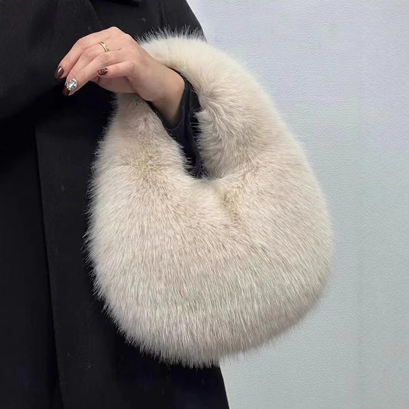 Fashion Soft Plush Half Moon B - Luxury Bags Tote ulasan dan harga